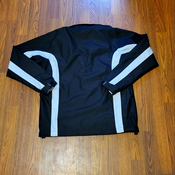 Second Skin Waterproof Windbreaker Jacket - Medium Black Grey Striped B35 - Picture 5 of 5